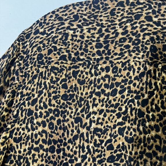 FRAME The Standard Shirt XS Sand Leopard Print 100% Silk Button Down Long Sleeve - Picture 10 of 10